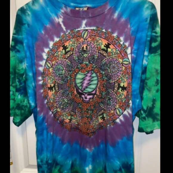 VINTAGE LIQUID BLUE GRATEFUL DEAD TIE DYE TEE - Picture 1 of 10